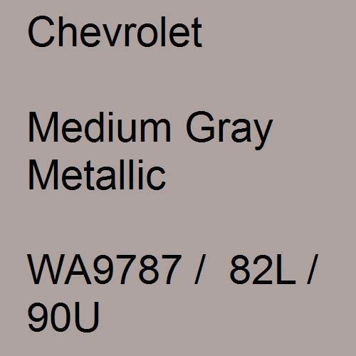 Chevrolet, Medium Gray Metallic, WA9787 /  82L / 90U.